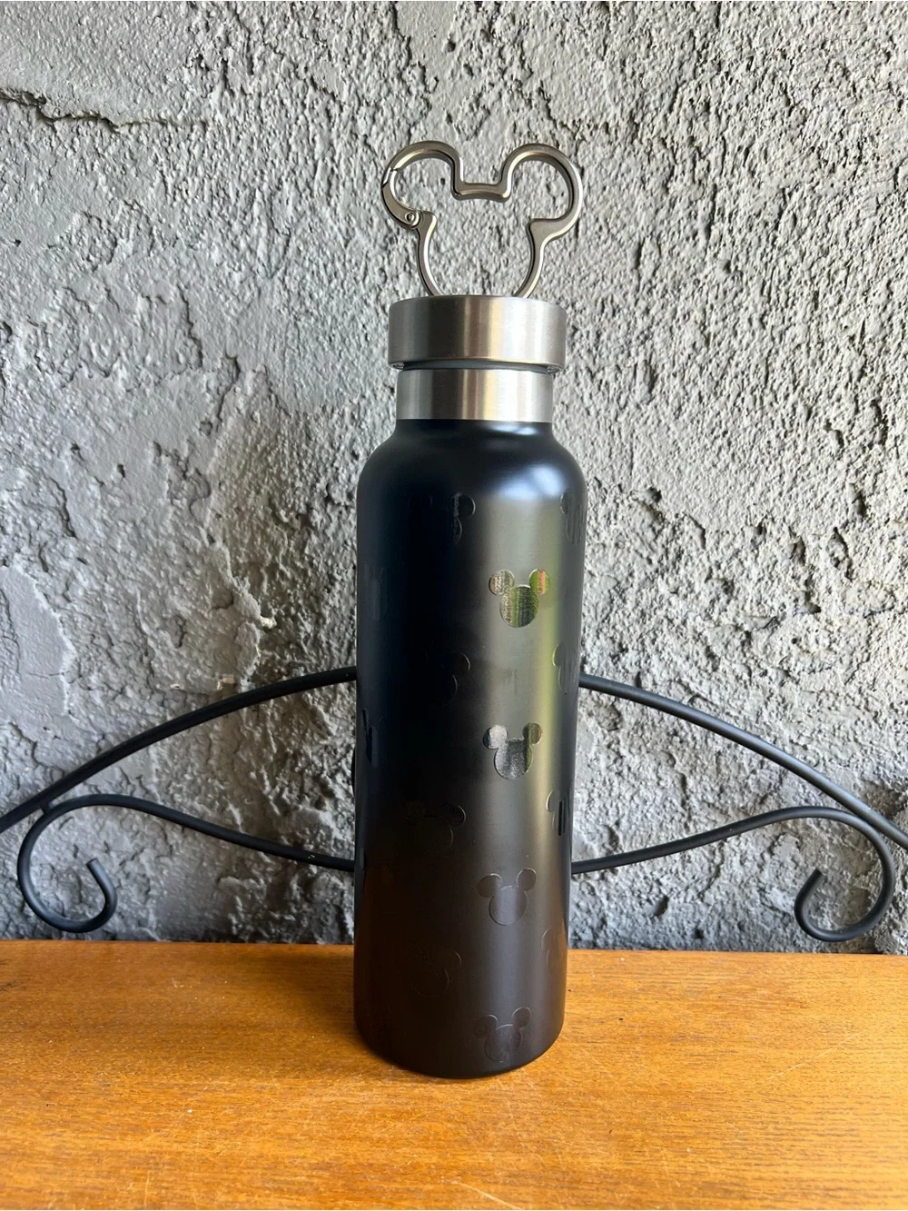 Mickey Mouse Stainless Steel Water Bottle With Clip - New